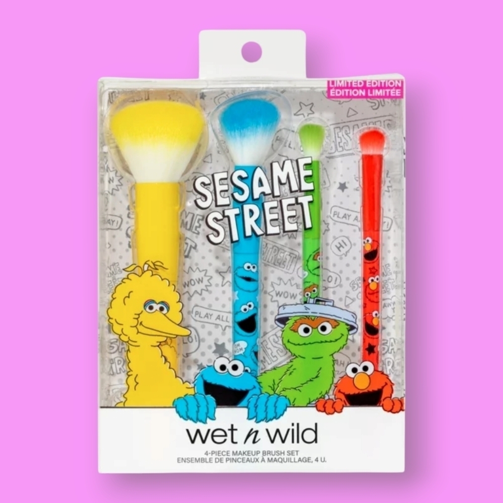 Wet n Wild x Sesame Street 4-Piece Makeup Brush Set